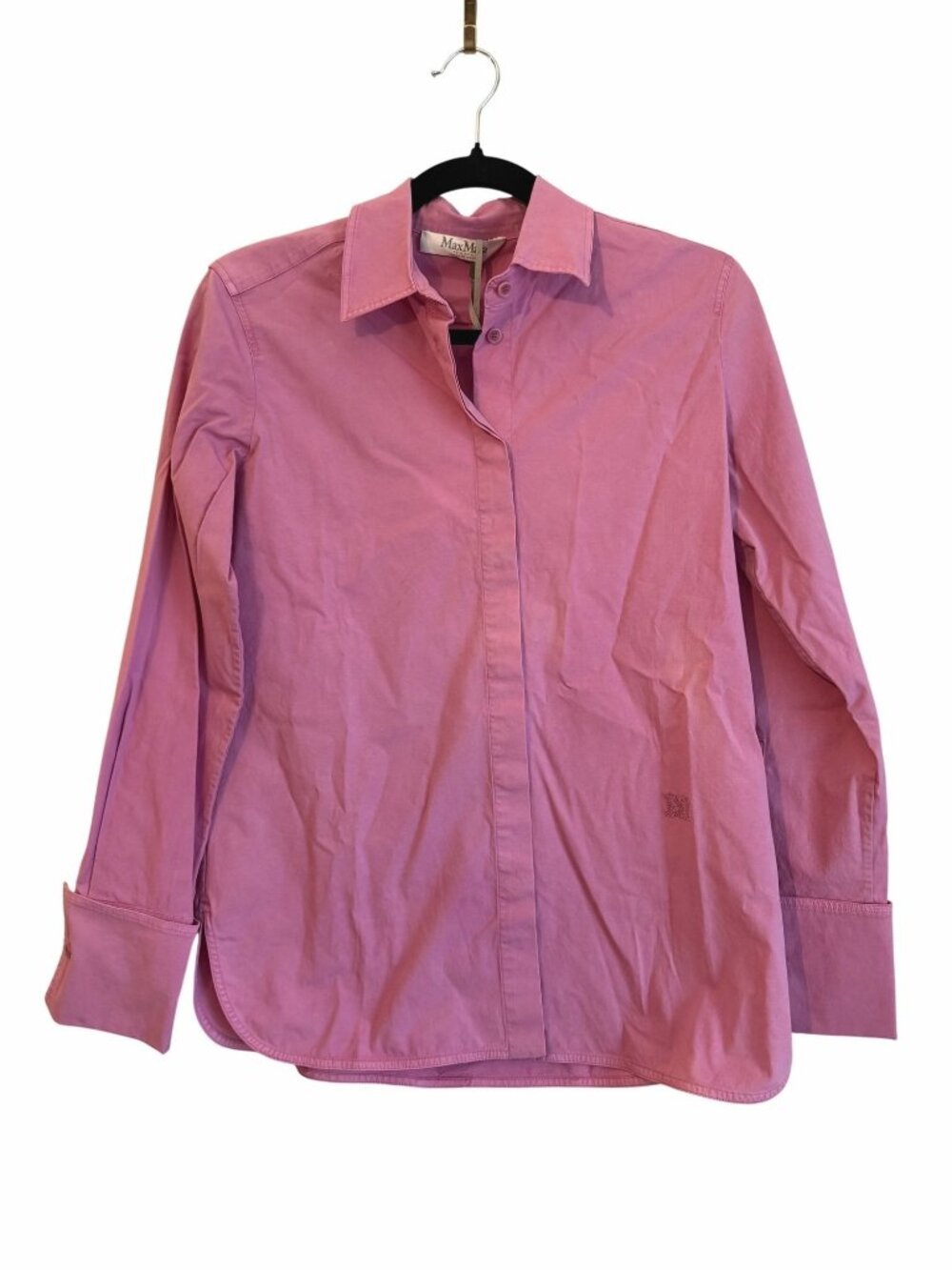 NWT Max Mara Womens Pink Button Down Collared Button Cotton Shirt Size US 4 [jb]